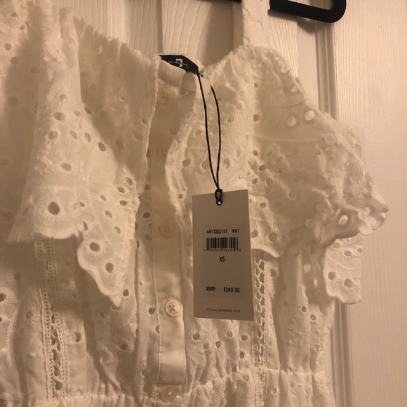 7 For All Mankind Eyelet Midi Dress Sz XS NWT - Picture 7 of 8